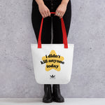 Load image into Gallery viewer, Gold Star White Tote Bag
