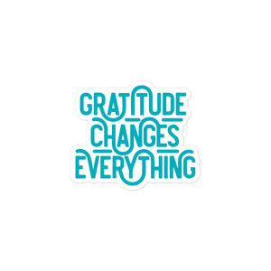 Gratitude Changes Everything Teal Sticker