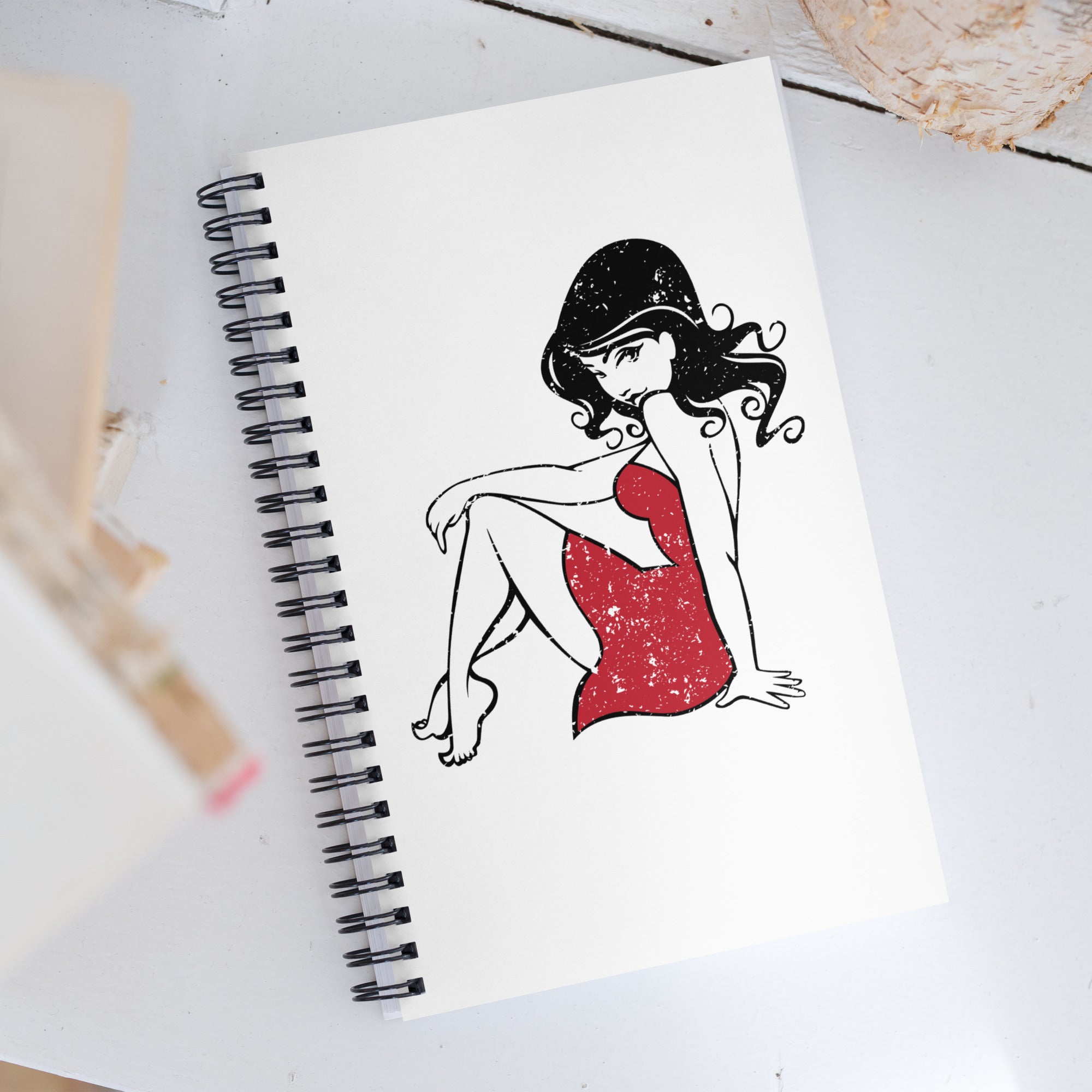Red Dress Girl Notebook