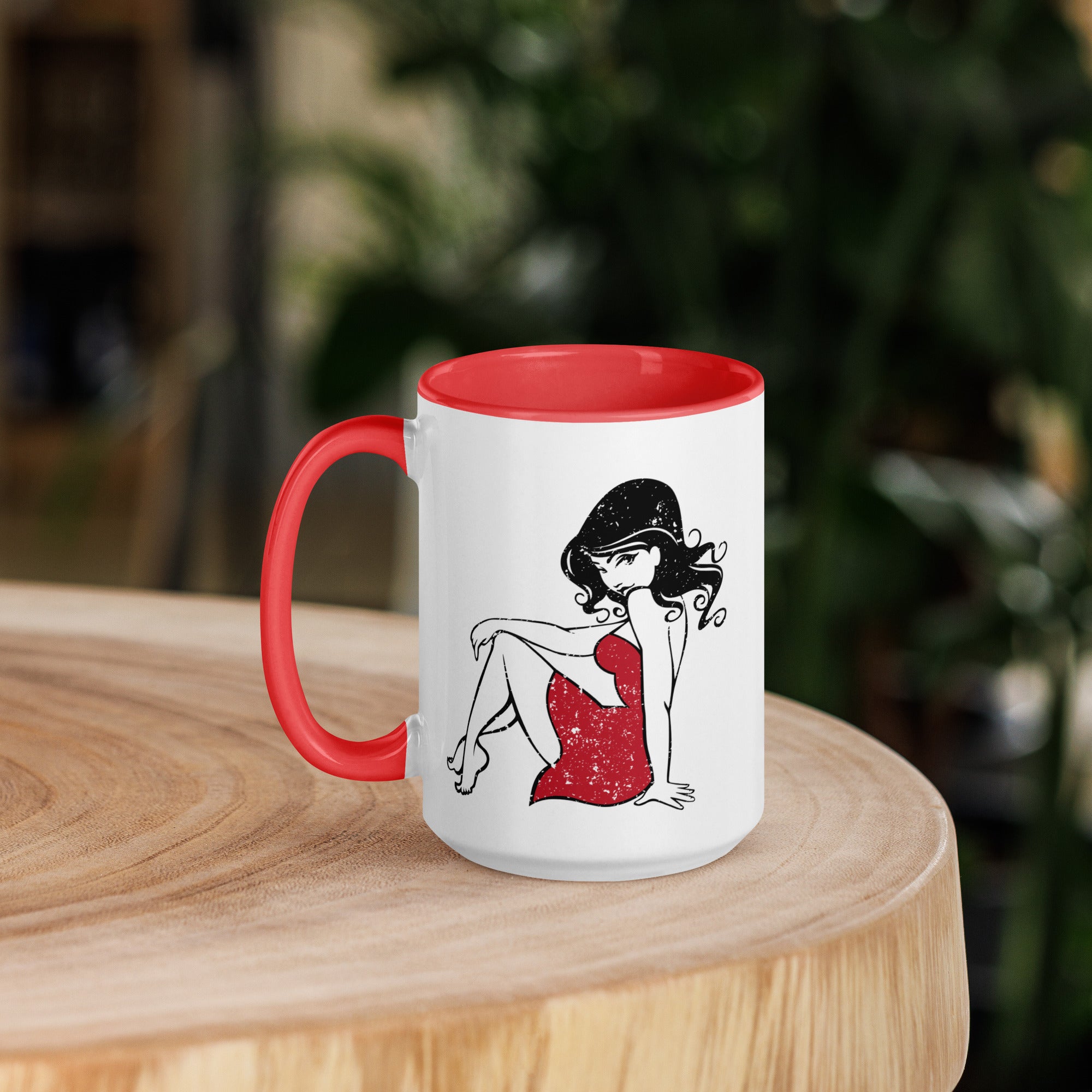 Be Epic & Read Books Red Dress Girl Mug 15 oz
