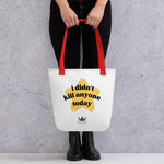 Load image into Gallery viewer, Gold Star White Tote Bag
