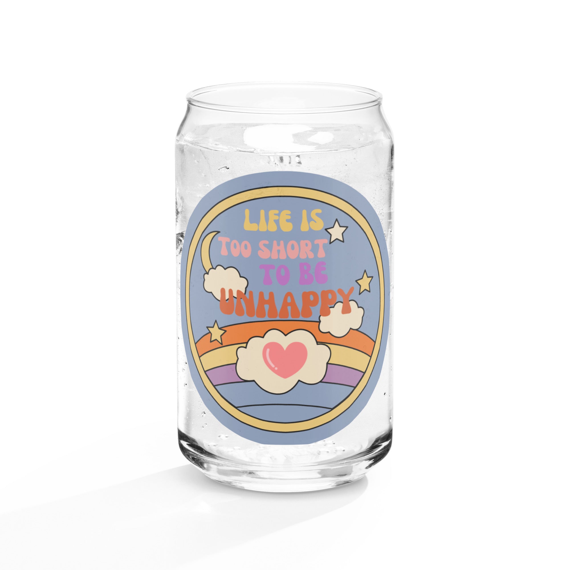 Life is Too Short Can-shaped Glass