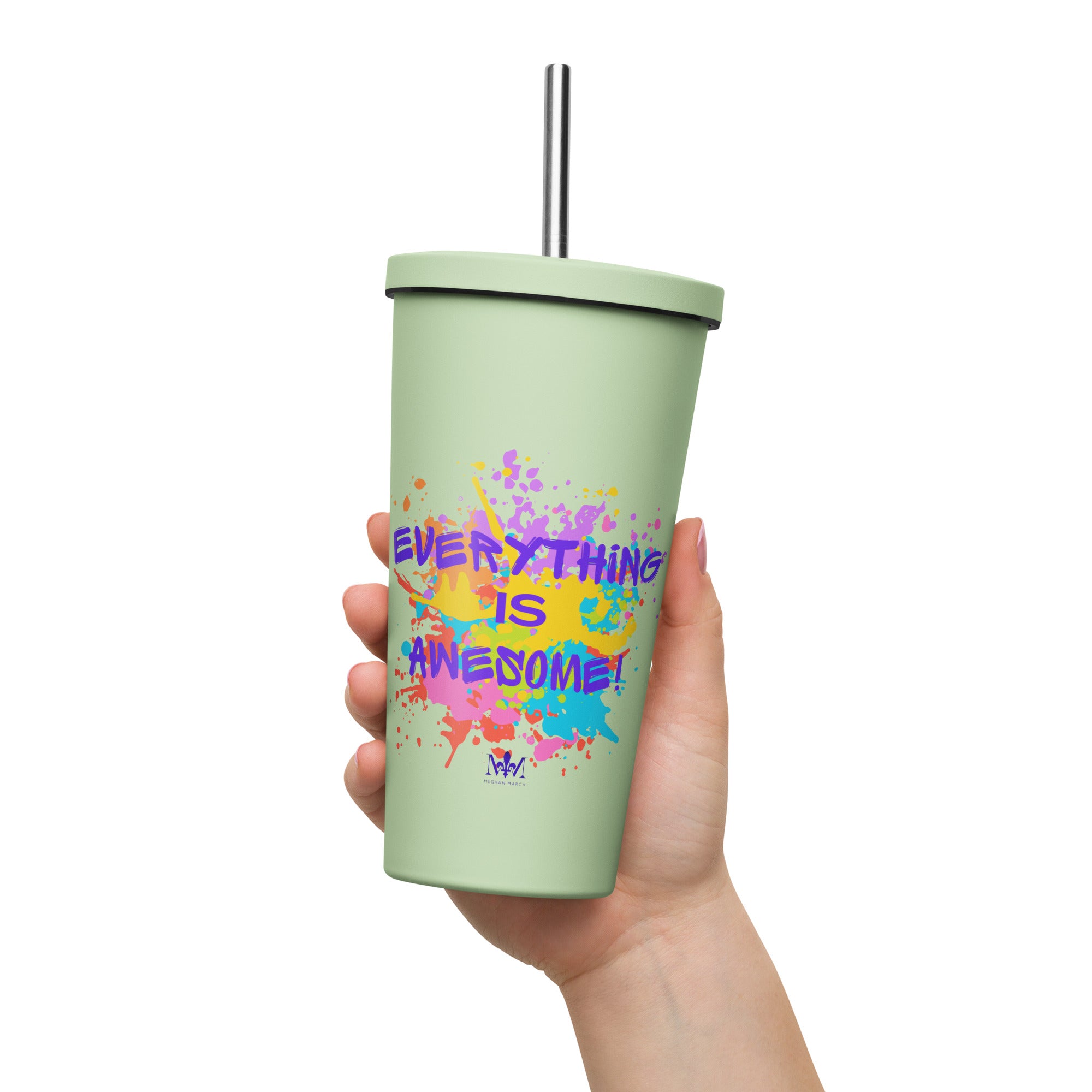 Everything is Awesome Tumbler with Straw