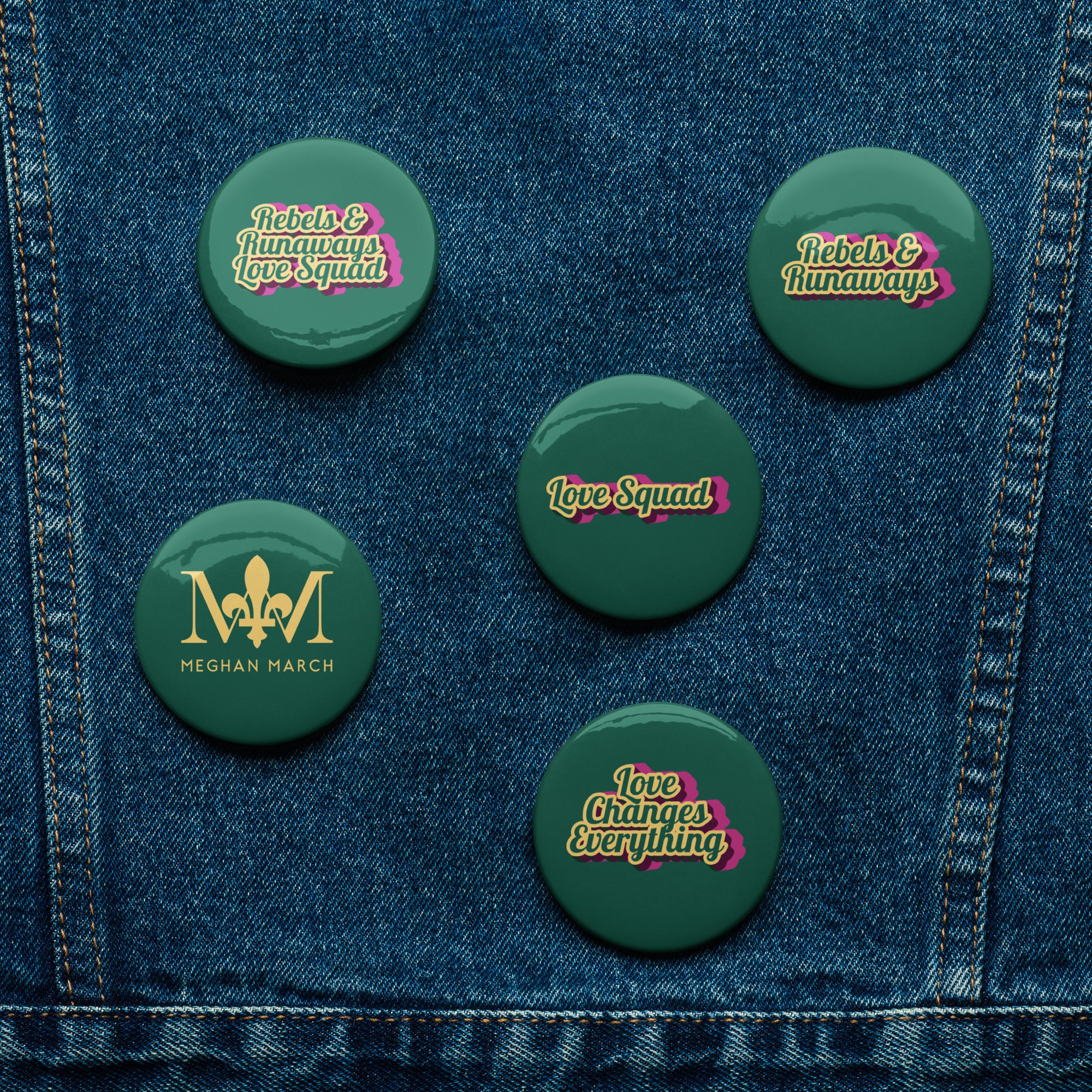 Love Squad Set of Pin Buttons