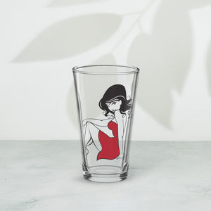 Red Dress Girl Pint Glass