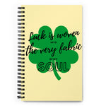 Load image into Gallery viewer, Luck is Woven Clover Yellow Notebook
