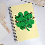 Load image into Gallery viewer, Luck is Woven Clover Yellow Notebook
