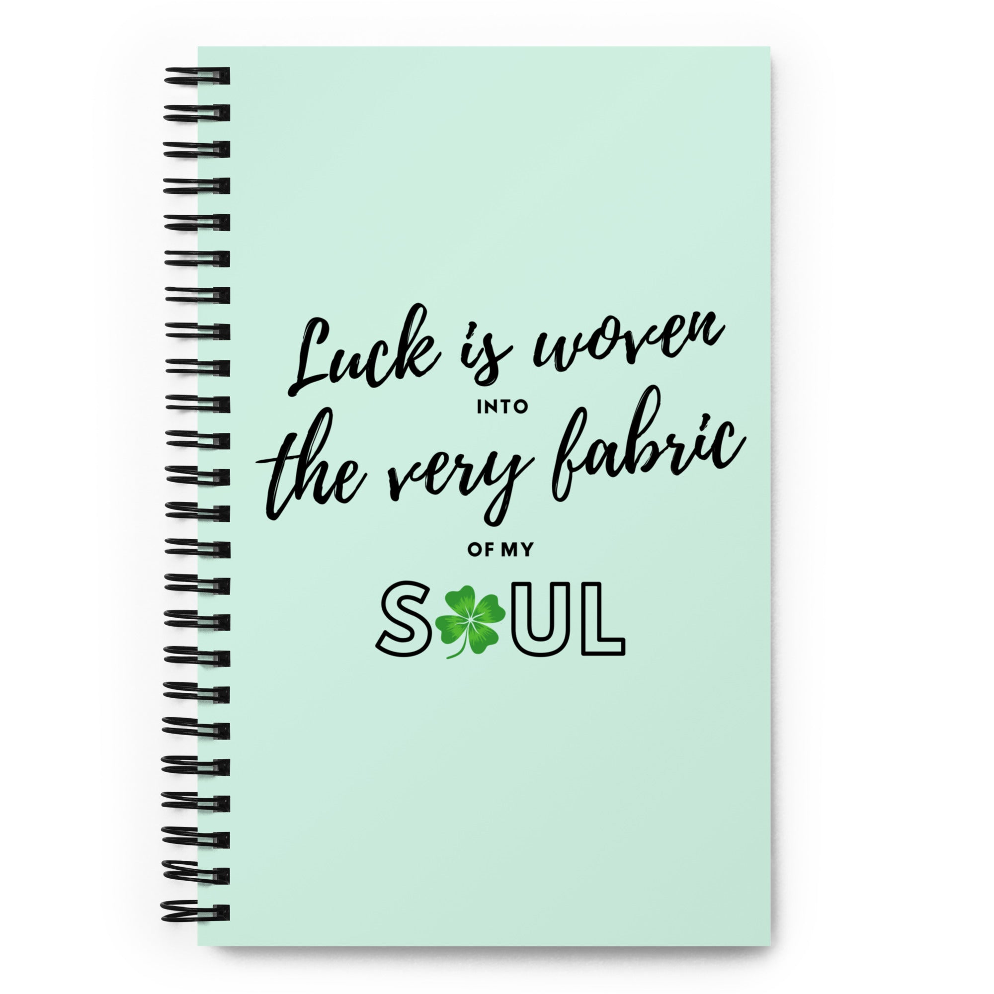 Luck is Woven Green Notebook