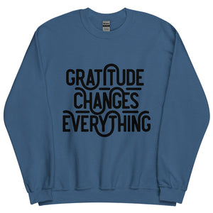 Gratitude Changes Everything Black Graphic Sweatshirt