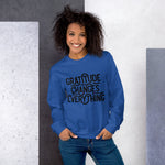 Load image into Gallery viewer, Gratitude Changes Everything Black Graphic Sweatshirt
