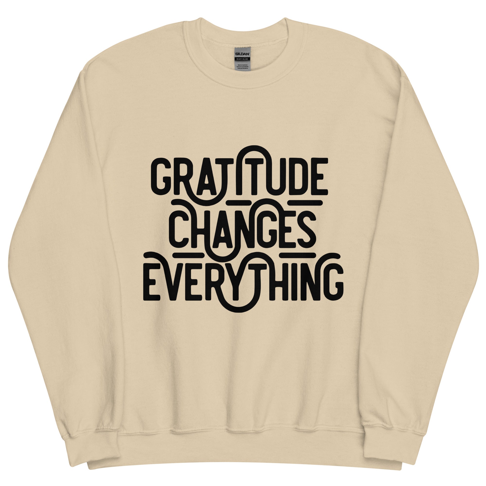 Gratitude Changes Everything Black Graphic Sweatshirt