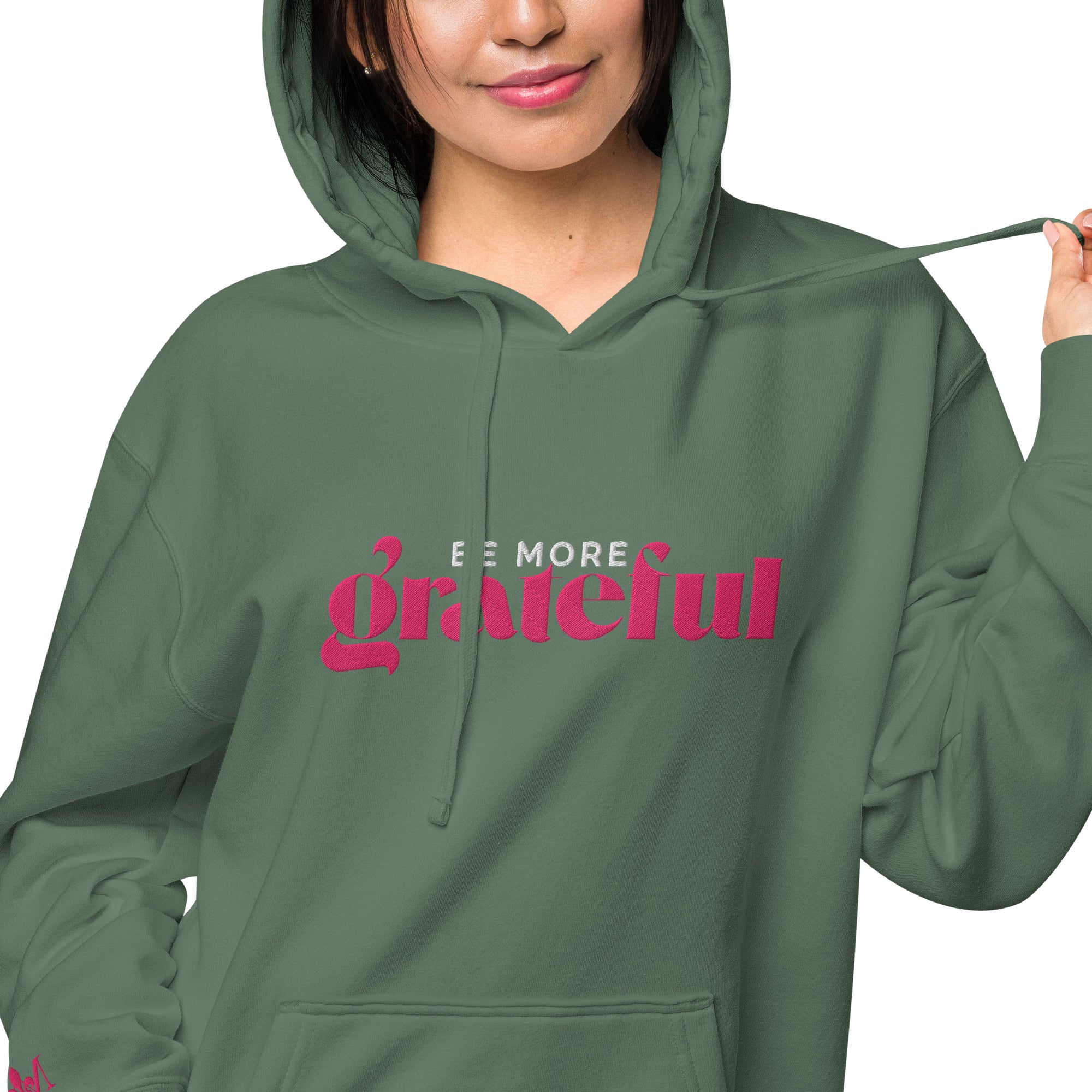Be More Grateful Magenta Unisex Vintage Wash Premium Hoodie