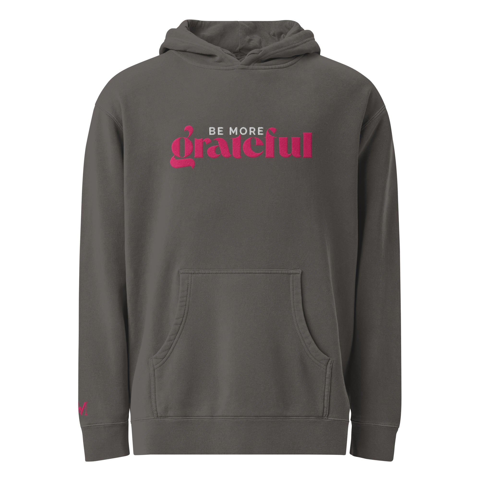 Be More Grateful Magenta Unisex Vintage Wash Premium Hoodie