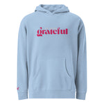Load image into Gallery viewer, Be More Grateful Magenta Unisex Vintage Wash Premium Hoodie
