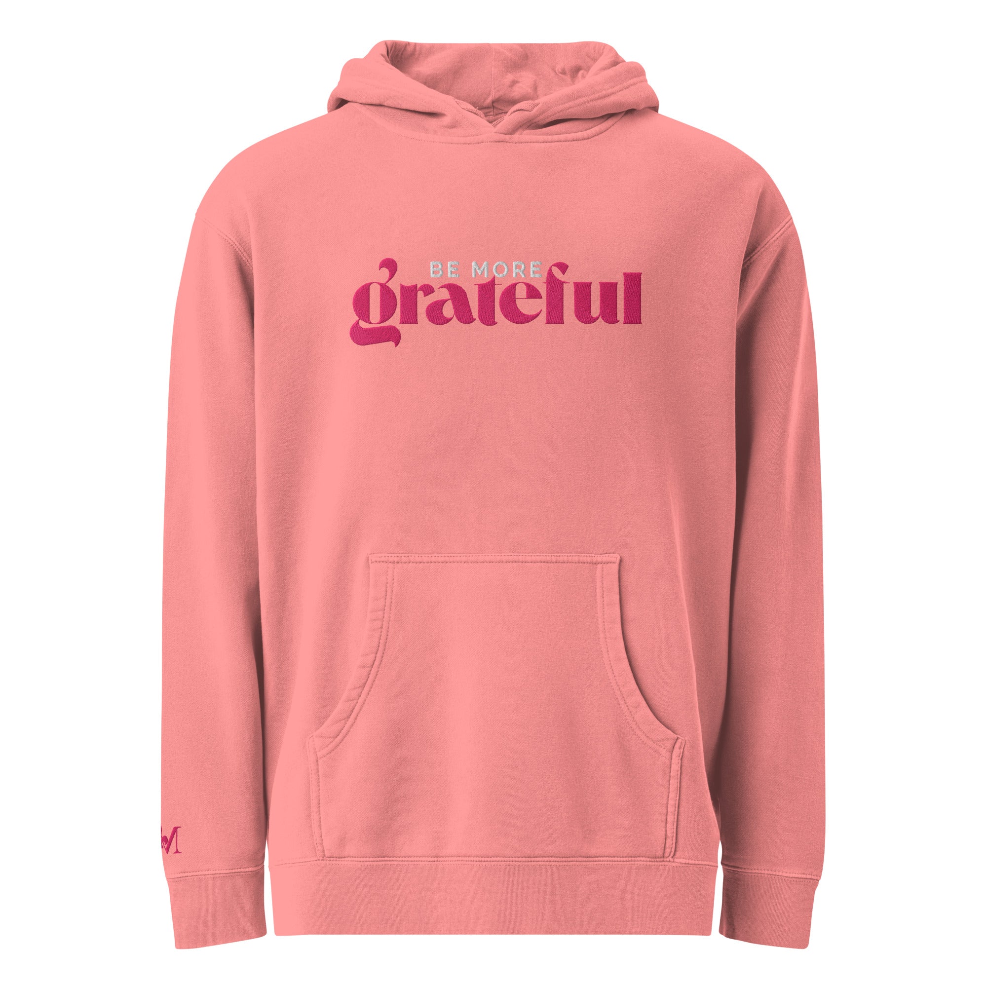 Be More Grateful Magenta Unisex Vintage Wash Premium Hoodie