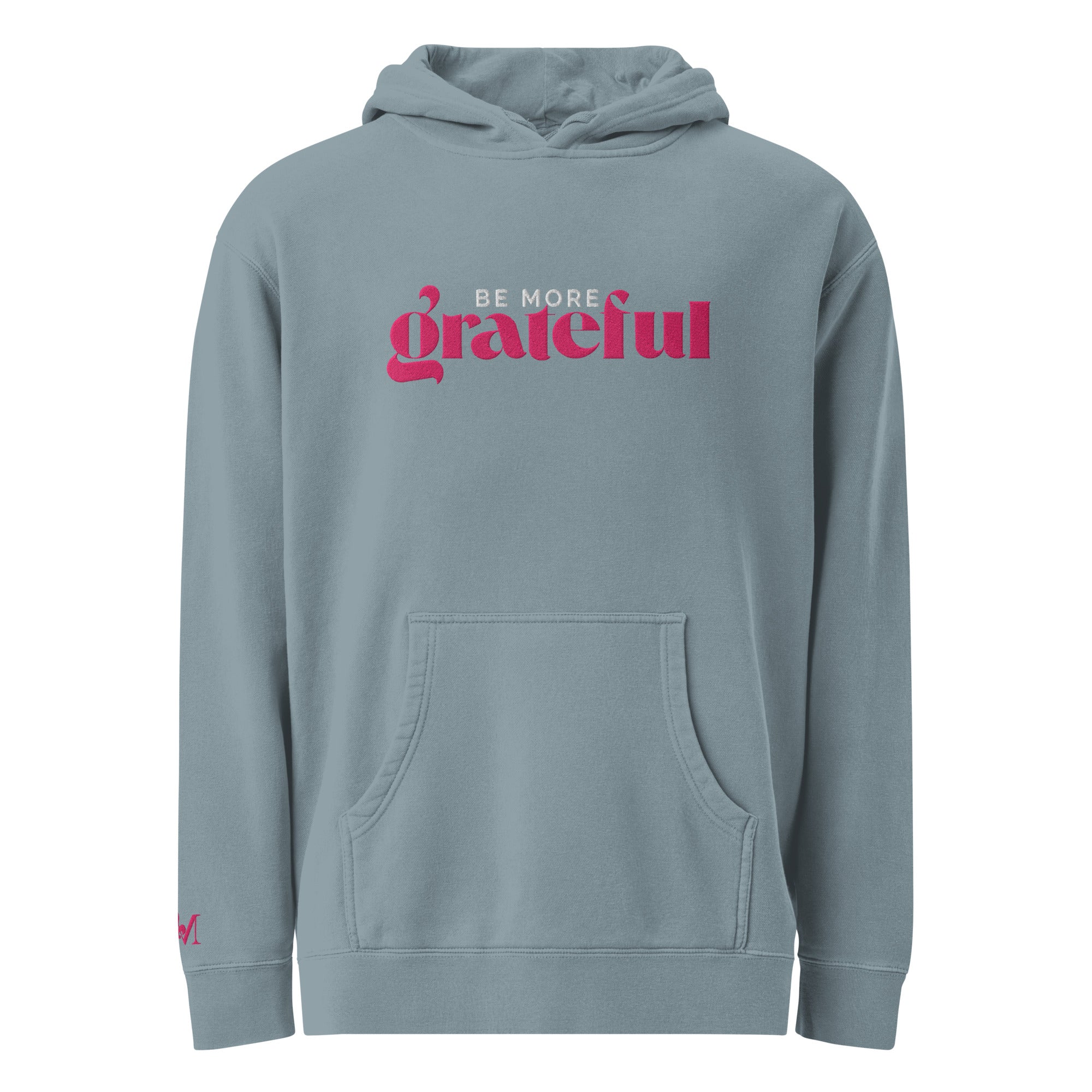Be More Grateful Magenta Unisex Vintage Wash Premium Hoodie