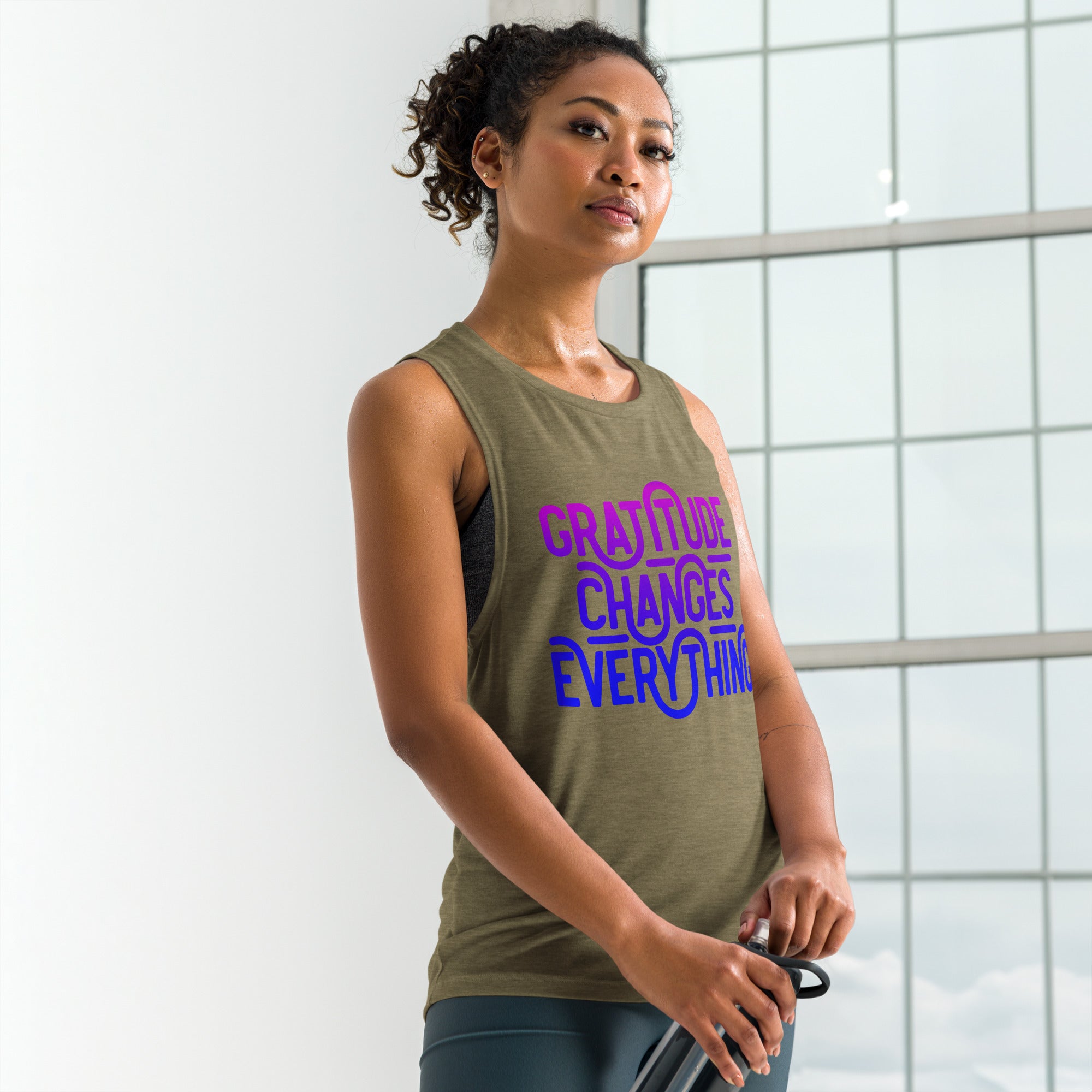 Gratitude Gradient Ladies’ Muscle Tank