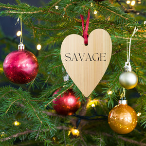 Savage Wooden Ornament