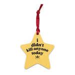 Load image into Gallery viewer, Gold Star Wooden Ornament
