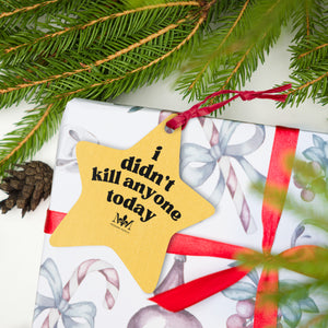 Gold Star Wooden Ornament